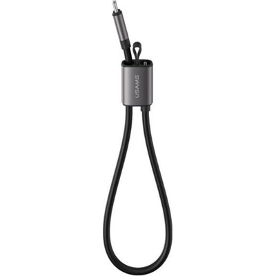 Usams SJ784 2v1 silikonový nabíjecí a datový a poutko - USB-C na USB-C 30cm černý