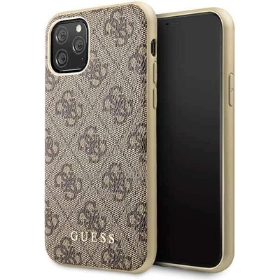4G Collection Leather Hard Case - дизайнерски кожен кейс за iPhone 11 Pro (бежов)