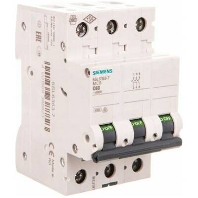 Siemens 3P C 63A 6kA AC/DC 5SL6363-7