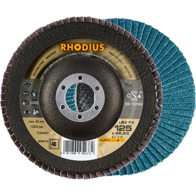 RHODIUS Lamelový brusný kotouč LSZ F2 125 x 22,23 P40 ALPHAline 204015