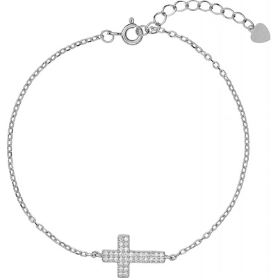 Again Jewelry Nadčasový strieborný náramok Krížik AJNR0020