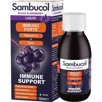 Sambucol Immuno Forte Vitamin C + Zinc Сироп, 120 ml, Sambucol