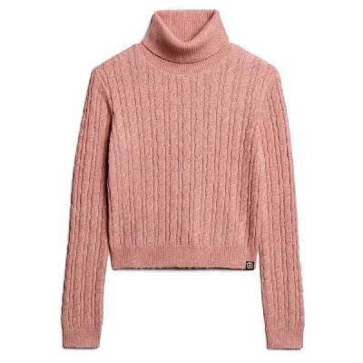Блуза Superdry Fitted Cable high neck sweater - Pink (Dusty Rose)
