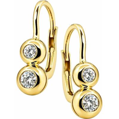 Zlaton Náušnice žluté zlato visací se zirkony 1.9cm 2.65g O02072615008