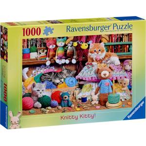 Ravensburger Пъзел Ravensburger от 1000 части - Котета в прежда (12000102)