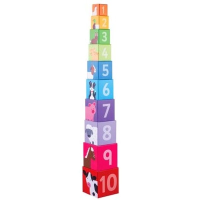 Bigjigs Toys Детски кубчета за подреждане - Ферма (bj696)