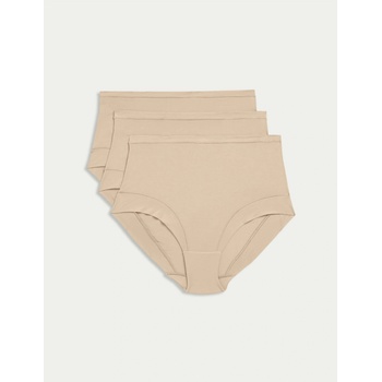 Marks & Spencer Бикини с висока талия с технология Flexifit, 3 бр. Marks & Spencer бежово Marks & Spencer | Bezhov | ЖЕНИ | S