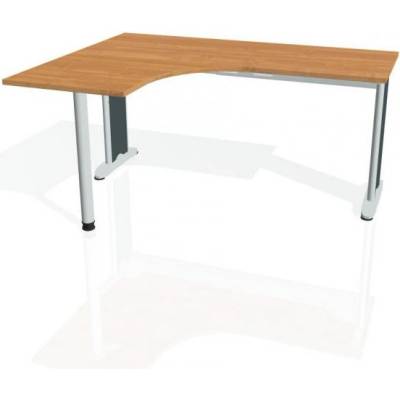 Hobis Pracovný stôl Flex, ergo, pravý, 160x75,5x120 (60x60) cm, jelša/kov