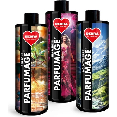 Dedra PARFUMAGE Parfém na praní a úklid LILA FASHION & MOUNTAIN SPIRIT & AMBROSIA 3 x 500 ml