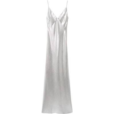 MANGO Вечерна рокля 'Marta' сребърно, размер M