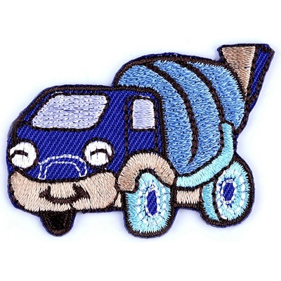 Nažehlovačka nákladní auto, traktor, bagr, vláček, míchačka modrá královská 1 ks