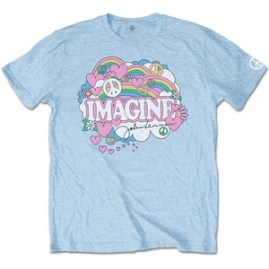 John Lennon Rainbows, Love & Peace Тениска с къс ръкав Light Blue S (JLTS02MBL01)