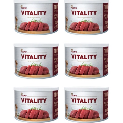 Akinu VITALITY Hovädzie mäso jemne nakrájané na plátky konzerva pre psov 6 x 200 g