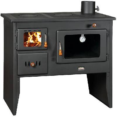 PRITY 2P41 sporák na tuhá paliva 15,2kW, s troubou, pravý, černá