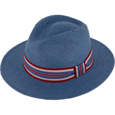 Fiebig Headwear since 1903 Letní fedora klobouk Traveller Fedora Tropez modrý