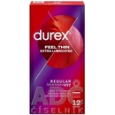 Kondómy, prezervatívy Durex Feel Thin Extra Lubricated 12 ks