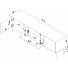 Cama Meble EF + krb TRESSE 180x40x54,5 cm
