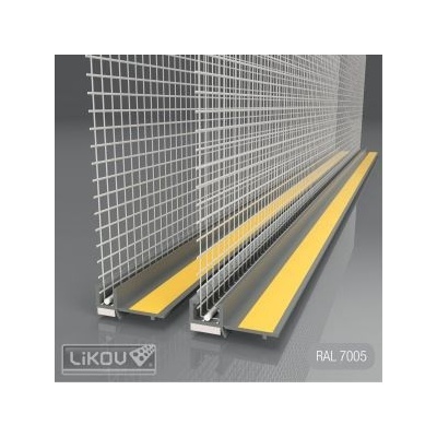 LIKOV LS-VHL 06 lišta okenní začišť. 6mm s krycí lam. a s tk.100mm délka 2,4m šedá tmavá