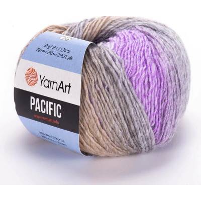 Yarn Art příze Pacific 308 fialková, šedá, krémová