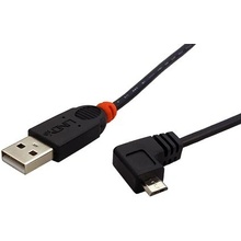 Lindy 11.43.8707 USB 2.0 USB AM - micro USB BM, lomený 90° vlevo, 2m