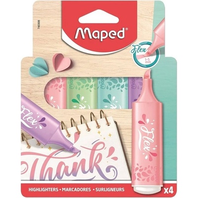 Maped Fluo Peps flex 4 ks pastelové