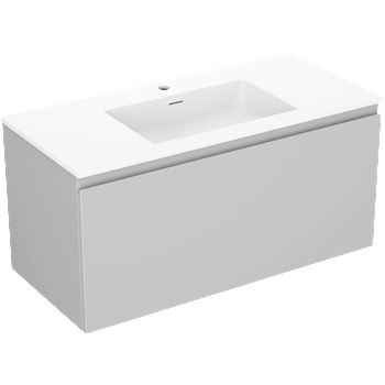 Mexen Orio шкаф за баня 100 см с мивка Otis, 1 чекмедже, сива мат/бяла мат - 91A10-10047-1-BF62-W18M01 (91A10-10047-1-BF62-W18M01)