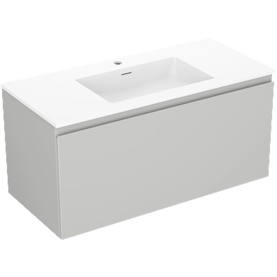 Mexen Orio шкаф за баня 100 см с мивка Otis, 1 чекмедже, сива мат/бяла мат - 91A10-10047-1-BF62-W18M01 (91A10-10047-1-BF62-W18M01)