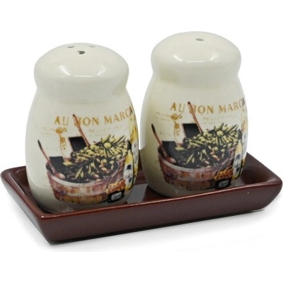 СОЛНИЦА 2 БР. С ПОСТАВКА 12/6.5/8.5СМ. ДЕКОР (s5007-4)