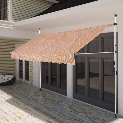 FurniGO Markýza 400 cm - oranžová/modrá