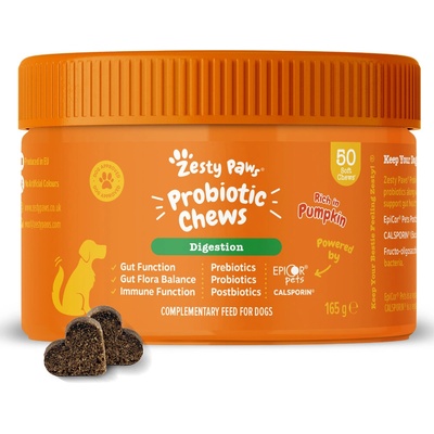 Zesty Paws Probiotic Chews s tekvicou 50 žuvacích tabliet