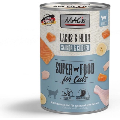 MAC's Mac’s Cat Salmon and Chicken - Премиум консервирана храна за котки със сьомга, пиле и банан, 200 гр