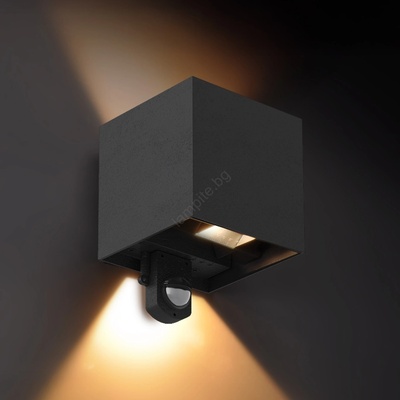 Brilagi - LED външна стенна лампа със сензор CUBE LED/6W/230V, черна (BG2296)