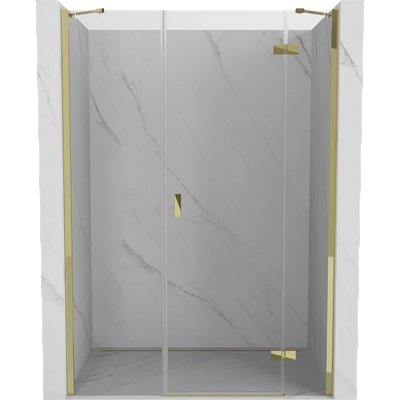 Mexen Mist-H 160 см дясна отваряема душ кабина, прозрачна, златна - 8A5-160-001-50-00-P (8A5-160-001-50-00-P)