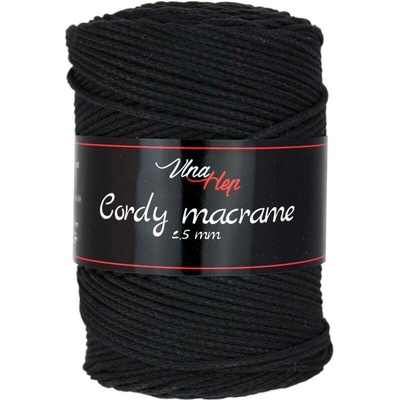 Vlna - Hep Cordy macrame 2,5 mm 8001 černá