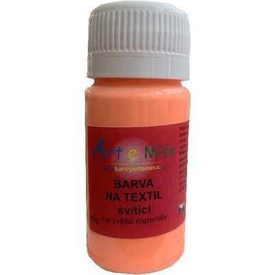 Art e Miss Barva na textil svítící svítí ve tmě, na světlé materiály 73 Neon oranžová 40 g