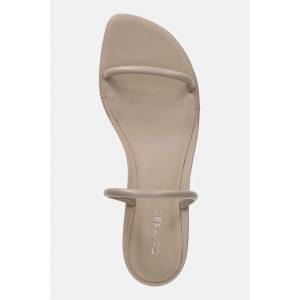 Calvin Klein сандали с тънък ток от кожа KITT HEEL SNDL DOUBLE STRAP LTH (HW0HW02919)