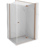 Mexen Mist-F сгъваема дясна душ кабина 95 x 110 см, прозрачна, четкана мед - 8A6T-095-110-65-00-P (8A6T-095-110-65-00-P)