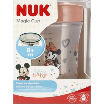 Nuk hrneček Magic Minnie Mouse s 360° okrajem na pití červený 230 ml