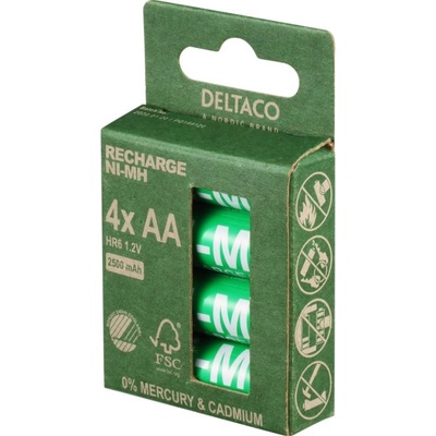 DELTACO RECHARGE Nordic Ecolabel AA 4ks ULT-NH2500AA-4P