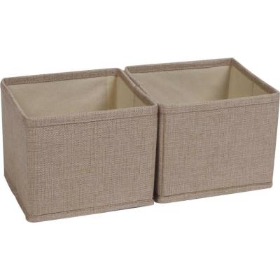 Compactor Béžové látkové úložné boxy v súprave 2 ks 14 x 12 x 12 cm Sandy