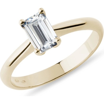 Klenota zlatý prsten s diamantem v brusu emerald k0385033
