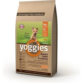 Yoggies MINI Active Kachní maso a zvěřina 15 kg