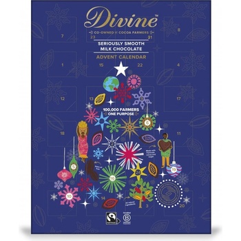 Divine adventní kalendář s čokoládovými srdíčky mléčná čokoláda 85 g NOVÝ