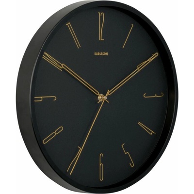 Present Time Černé kovové nástěnné hodiny Saeli 35 cm