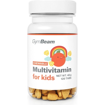 GymBeam Multivitamín tablety na cmúľanie pre deti 120 tabliet pomaranč