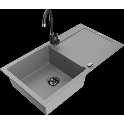 Leo гранитна мивка с 1 отделение с отцеден поднос и кухненски (6501-71-670200-70-B)