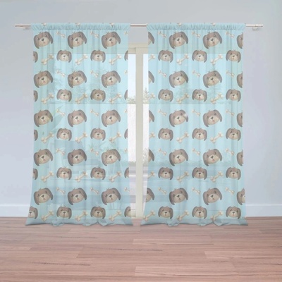 Sablio Záclony Psík s kosťou: 2ks 150x250cm