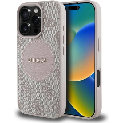 GUESS Калъф Guess 4G Circle Classic Logo MagSafe iPhone 16 Pro - розов (3666339426798)