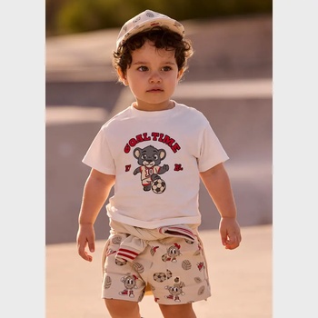 Mayoral Бермуди плюш микс бежов цвят за бебе момче Mayoral