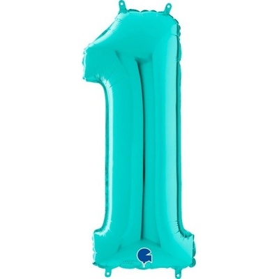 Grabo Fóliový balónek modrá Tiffany 66 cm číslice 1